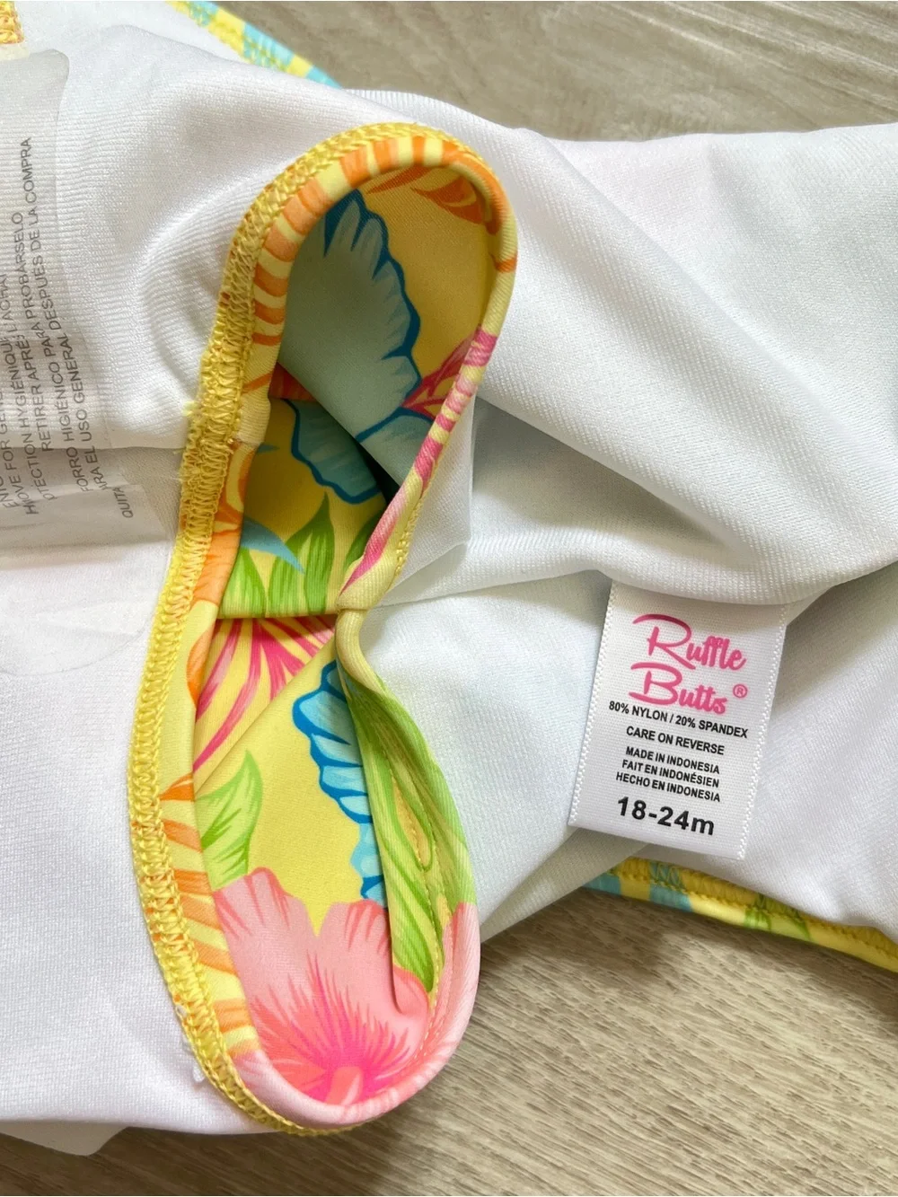 RuffleButts Swimsuit Girls 2T Happy Hula Tropical Scoopback Ruffle UPF One Piece